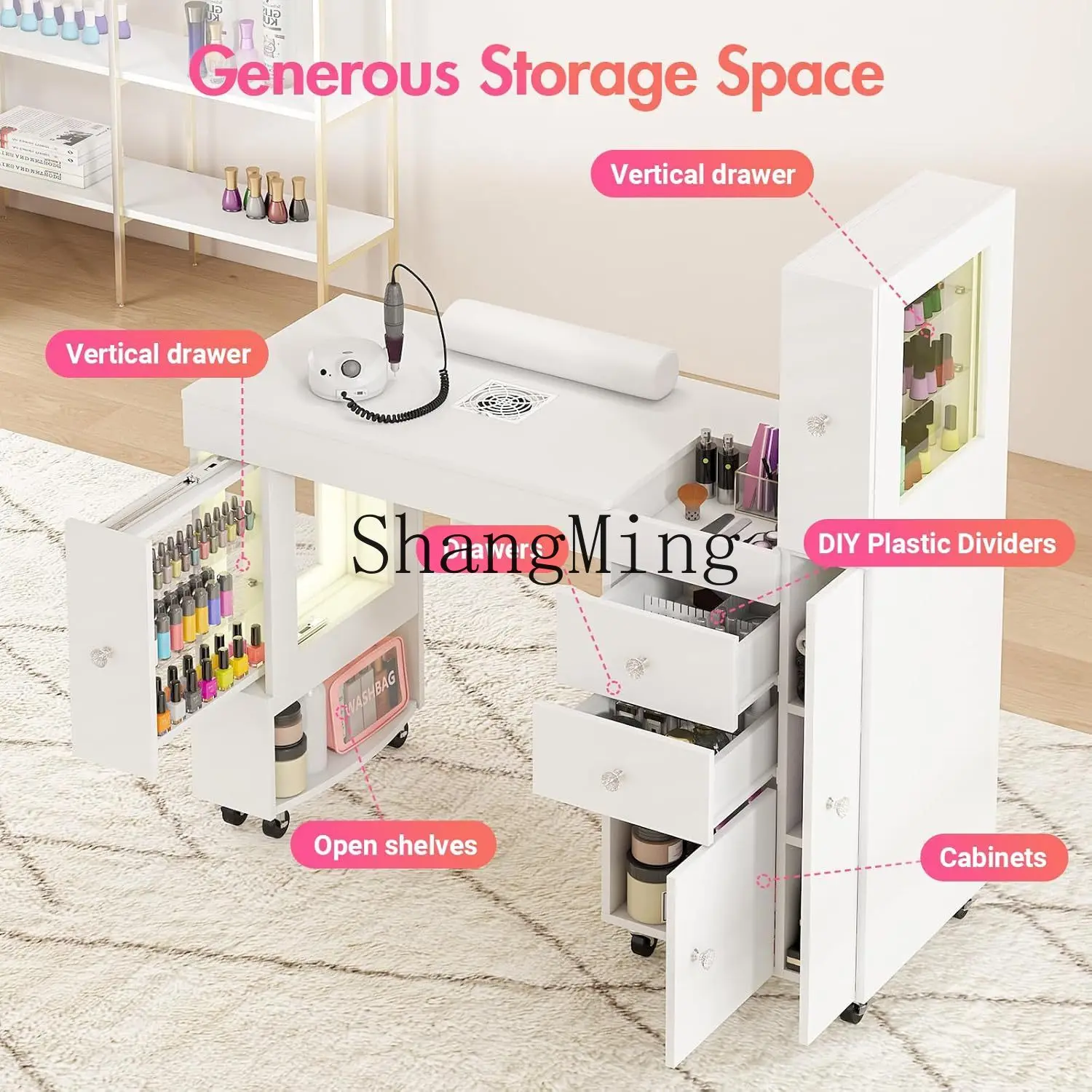 FG Vitrine Außenhandel Versorgung Creme Stil Make-up Tisch Internet Celebrity Business Advanced Sense Maniküre Tisch