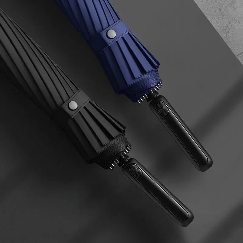 

16K Long Umbrella Windproof Strong, 110cm Big Sun Umbrella UV Protection, Luxury Travel Golf Large Rain Umbrella Man Woman