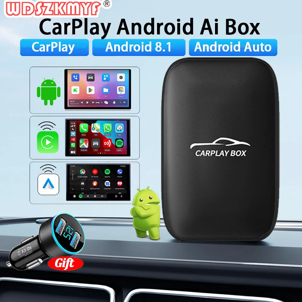 

4 in1 Smart Ai Box Android Auto Wired to Wireless Carplay Android Auto Adapter WiFi For Wired Cars Plug&Play Smart Car Systems