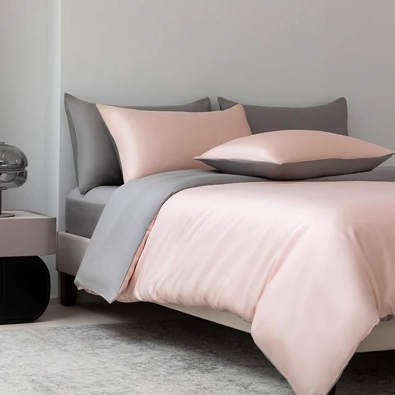 100% Mulberry Zijden Beddengoedset Effen Kleur Natuurlijke Zijden Dekbedovertrekset Twin King Queen Size Bed 3-delig/4-delig/5-delig Lakensset