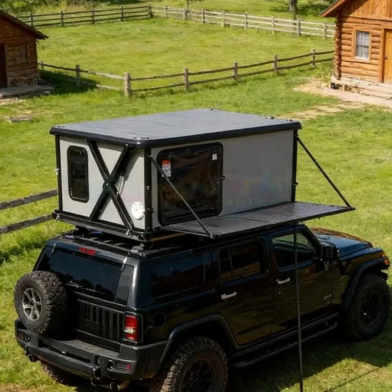 KQX 4x4 Waterproof Aluminum Triangle Hard Shell RTT Car Roof Top Tent For Camping High Quality