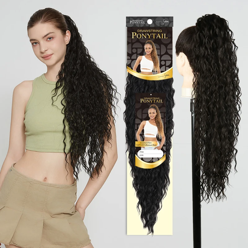 JULIANNA Synthetic Ponytail Kanekalon Soft Natutal Hair Heat Resistant Extensions Curly Clip In Pigtail Hairpiece For Women