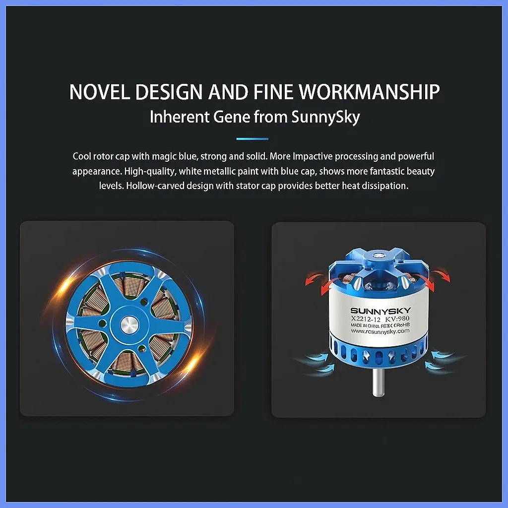 SUNNYSKY X2212 Brushless Motor 980KV/1250KV/1400KV/2450KV for RC Airplane Drone with Original Box