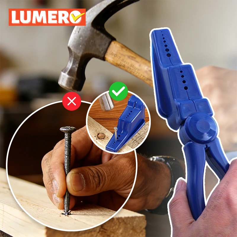 

Portable Nail Fixer Tool, Nail Holder Pliers Finger Protection Strong Plastic Safety Hammer Nail Clip for Woodworking DIY Repair
