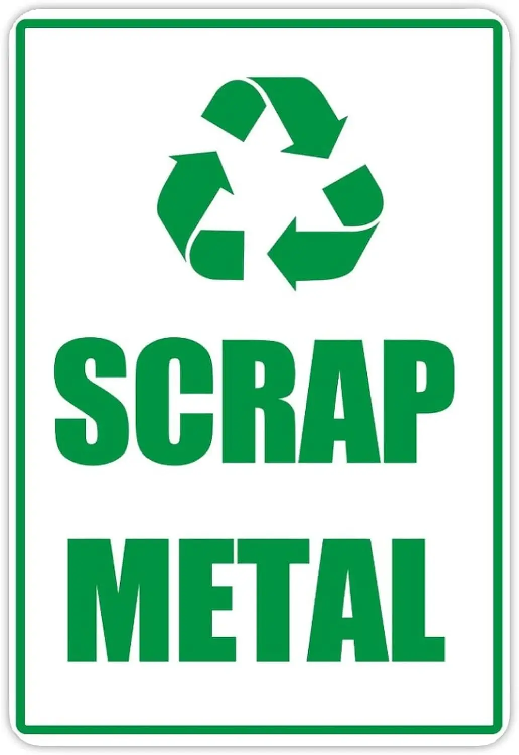 Scrap Metal Metal Tin Sign 8x12 inch Business Security Sign Home Wall Decor Art Sign Poster