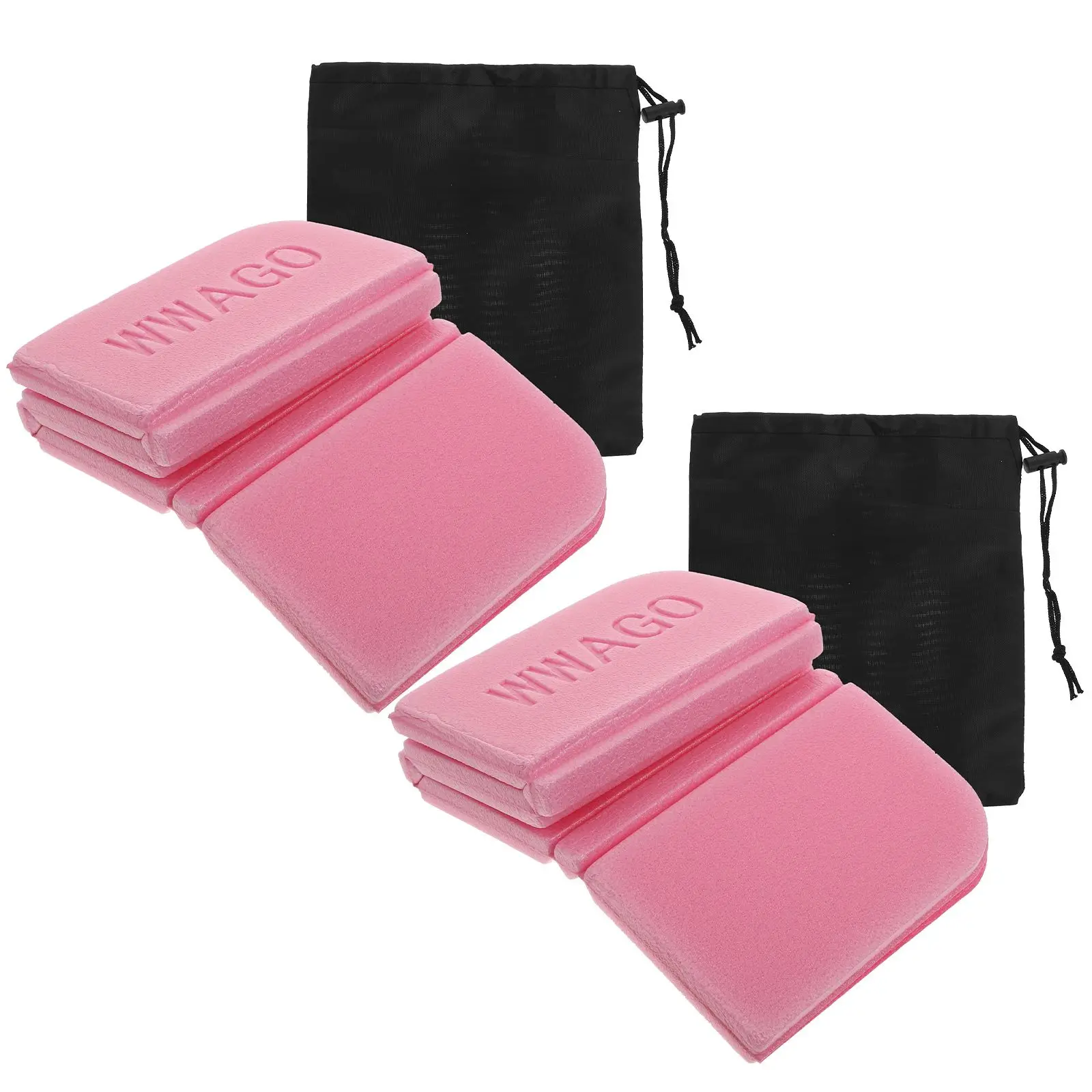 

2 Pcs Pink Camping Seat Cushions Foldable Lightweight Durable Waterproof Outdoor Mats Picnic Trip Portable Foam