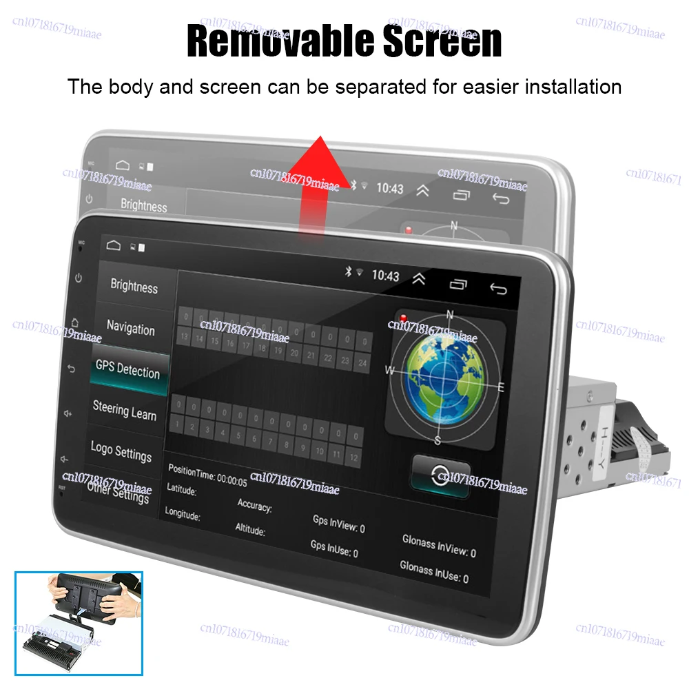 10.1 inch Rotatable Android Car Radio Car Audio Bluetooth 1Din Multimedia DVD Player MP5 Stereo