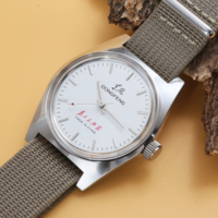 7120 Hand-Wind Mechanical Watch Men 36mm Retro Business Timepiece Classic Simple Look