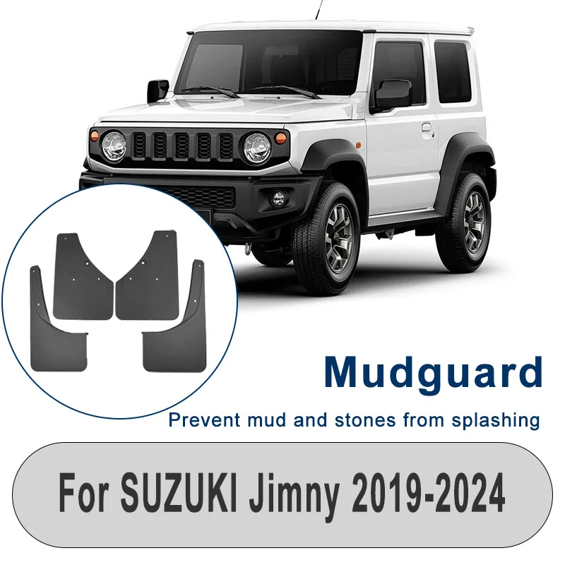 

For SUZUKI Jimny 2019-2024 Mudguards Fender - 4Pcs Car Mud Flaps, Shield Against Gravel Splash & Protect Auto Paint 2023 2022