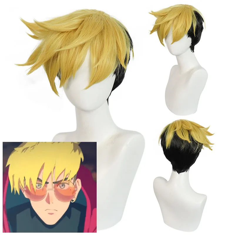 Peluca de Cosplay de Anime Trigun Vash The Stampede para hombres, disfraz de fiesta de Halloween, utilería para Cos