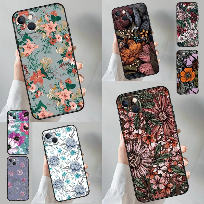 Painting Flowers Nature Leaves Phone Case For Samsung Galaxy S26 S23 Ultra S20 S21 S22 S24 S25 Plus S10 S25 FE Back Cover