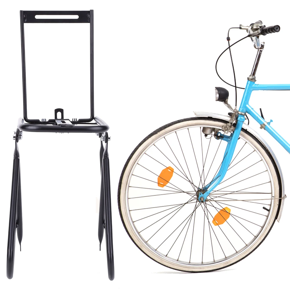 

MTB Road Bike Front Pannier Rack Load Bearing 15kg Bike Carrier Bag Luggage Shelf Bracket Steel Bike Bracket Cycling Accessory