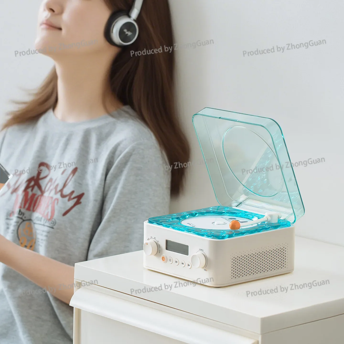 Retro Cd Player Cd Stereo Integrated Record Player Music Album Disc Bluetooth Walkman
