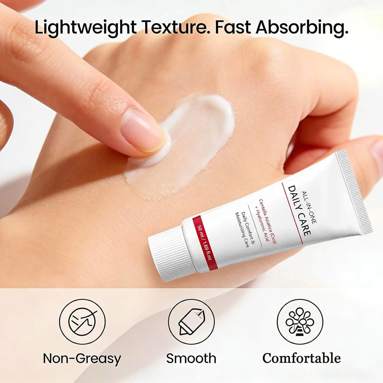 Centella Asiatica Time Reverse Face Cream,All-In-One Moisturiser Fast-Absorbing Face Cream for Firming, Wrinkles & Radiant Glass
