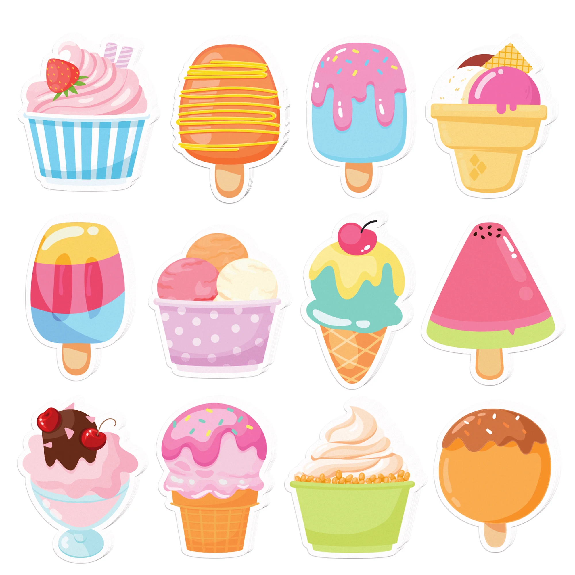 

12/24/36pcs Ice Cream Shaped Memo Pads Set,Self-Stick Notes Pads,Refrigerator Sticky Notes for Kids Gifts Home Use Supplies