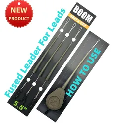 Carp Fishing Lead Inline Accessories Fused Hooklink For PVA Bags Leader Line Of Fluorocarbon Boom Terminal Tackle