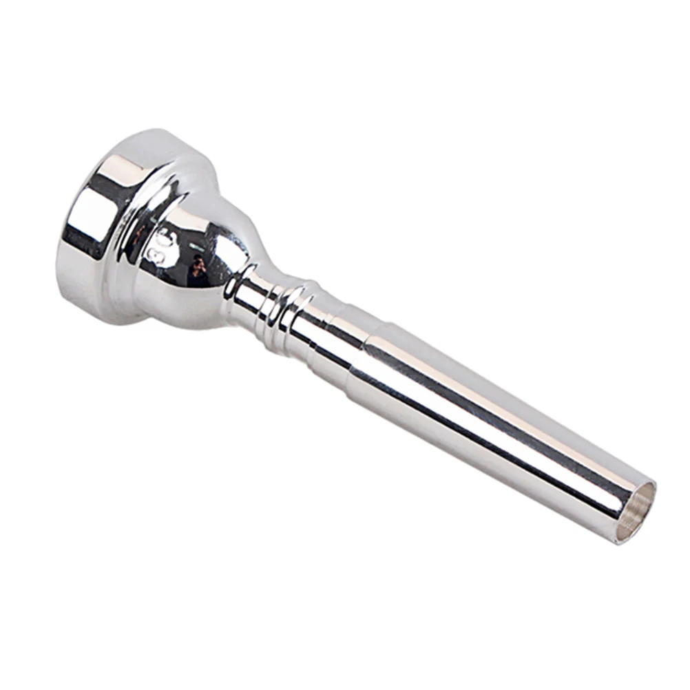 

Trumpet Mouthpiece 3C Silver Plated Metal Professional Use Bullet Shape Clear Tone Easy Blow Suitable Beginners Experts Silver