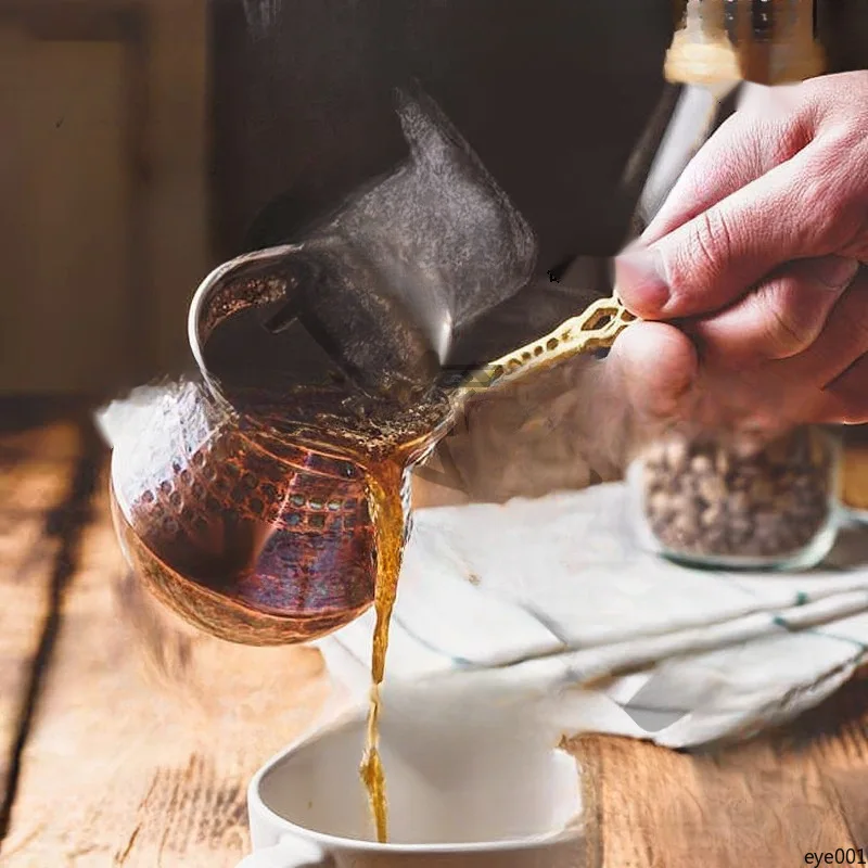 

Медный горшок для заваривания кофе, тонкая настенная медная посуда для чая с молоком, ручная резная медная капельница для консервированного чая