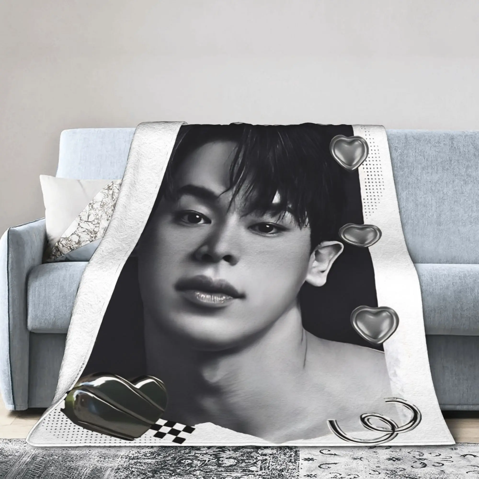 Wonho Korean Idol Blanket Monster Hip Hop Brand Wool Awesome Warm Throw Blanket for Home Summer