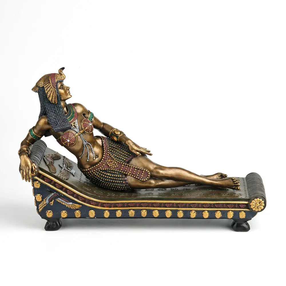 Egyptian Queen Cleopatra Figurine Resin Statue Ancient Egyptian Pharaoh Sculpture Home Office Desktop Decorative Ornament Gift
