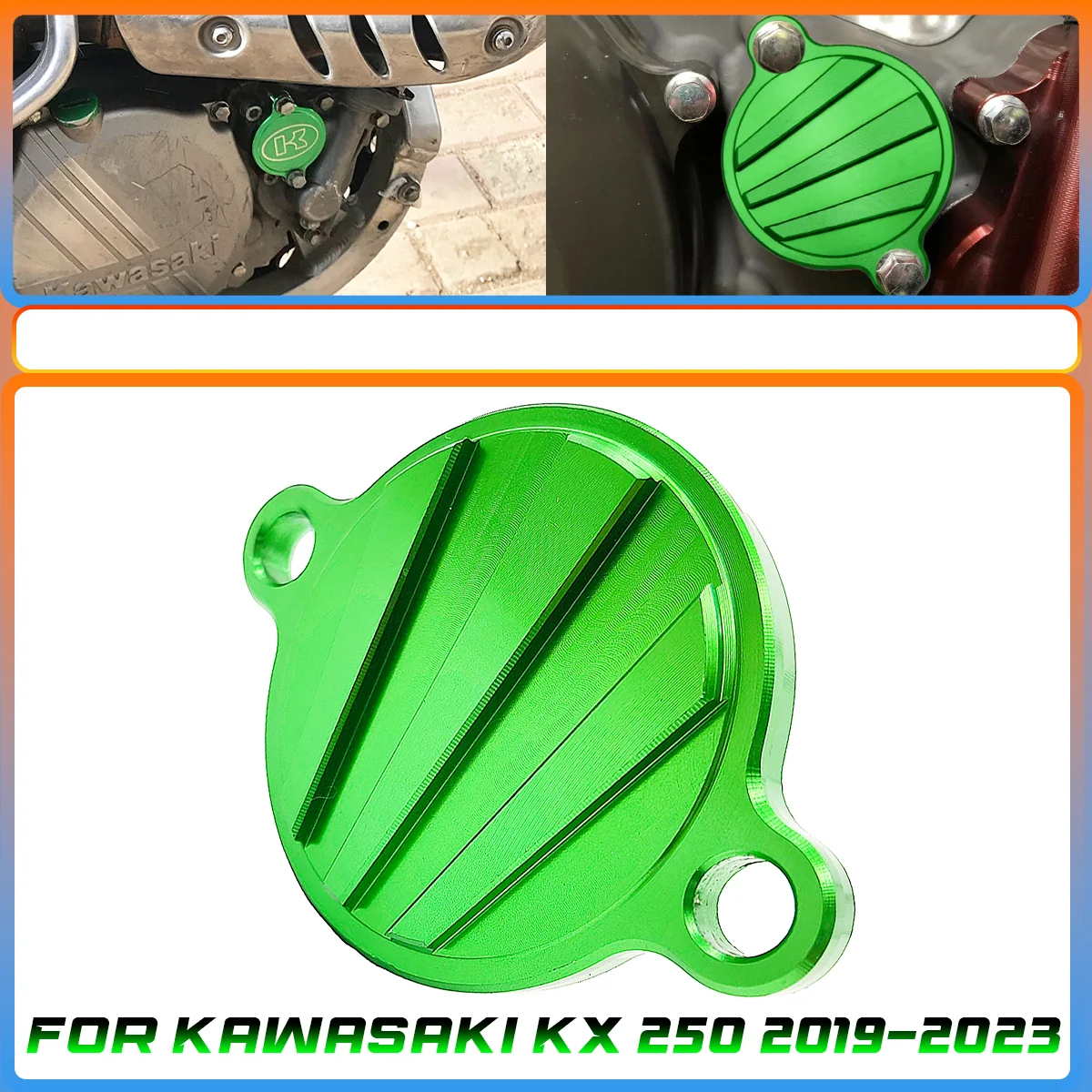 

Крышка масляного фильтра с ЧПУ для Kawasaki KX 250 450 250X 250F 450F 2005-2023 и т. д. Детали модели пит-байка, аксессуары для мотоциклов