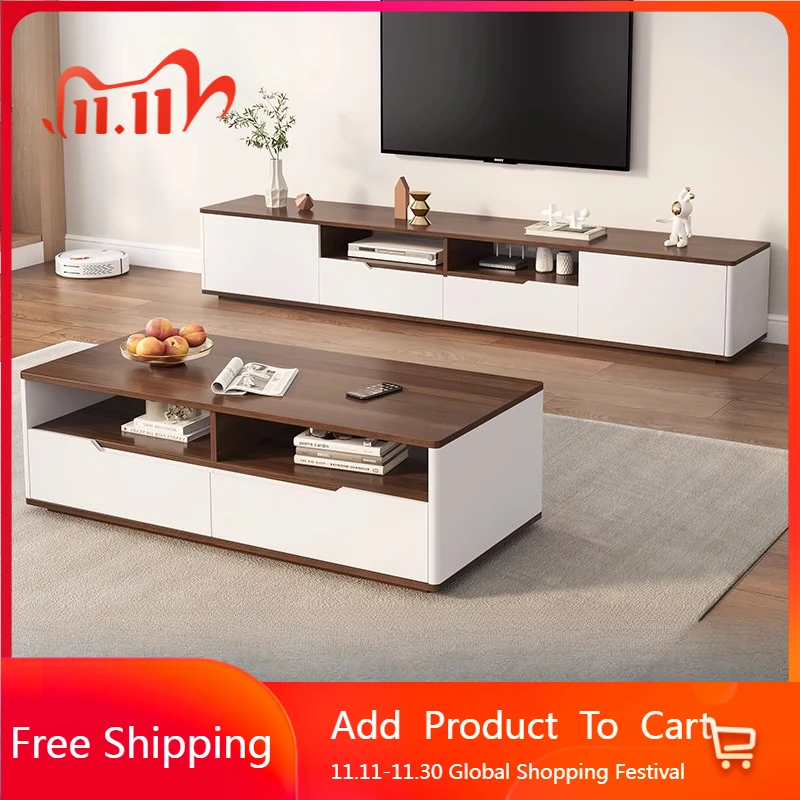 Retro Center ขาตั้งทีวีลิ้นชักความบันเทิงกาแฟโมเดิร์นทีวียืน Designer Universal Minimalist ไม้ Muebles บ้านเฟอร์นิเจอร์