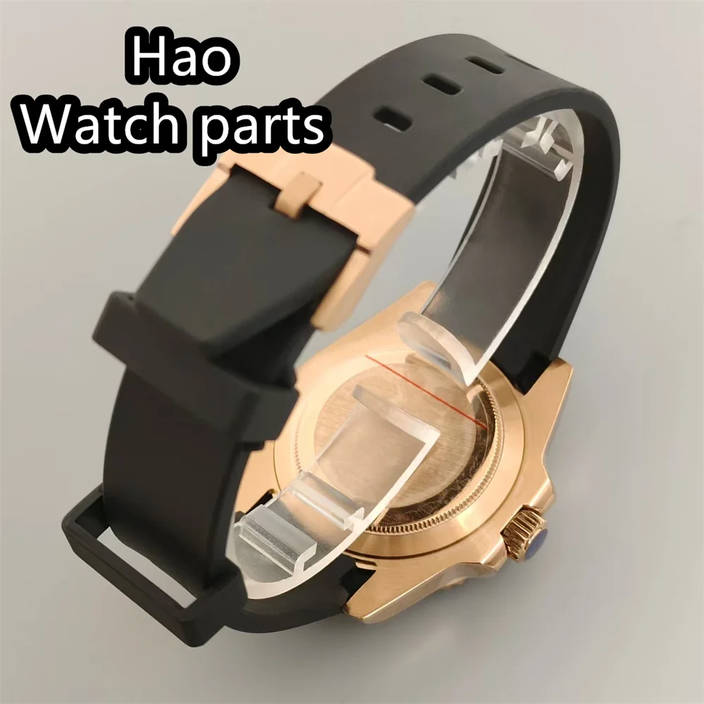 BLIGER 40 мм часы из розового золота для мужчин 100 м водонепроницаемые NH35A автоматический механический резиновый ремешок с завинчивающейся заводной головкой