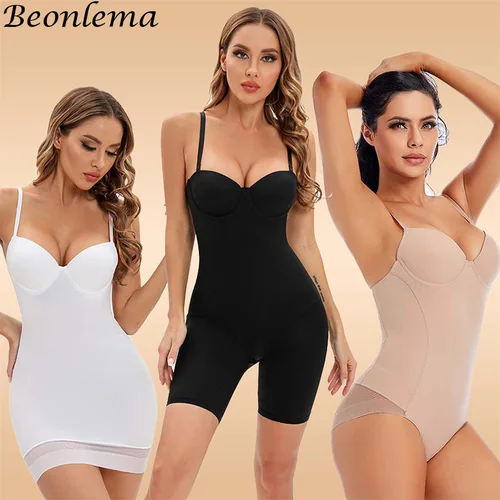 Imagen 1 del producto Body moldeador de cuerpo para mujer, moldeador de cuerpo con copa, cuerpos de compresión, funda para el vientre, entrenador de cintura, ropa interior adelgazante reductora