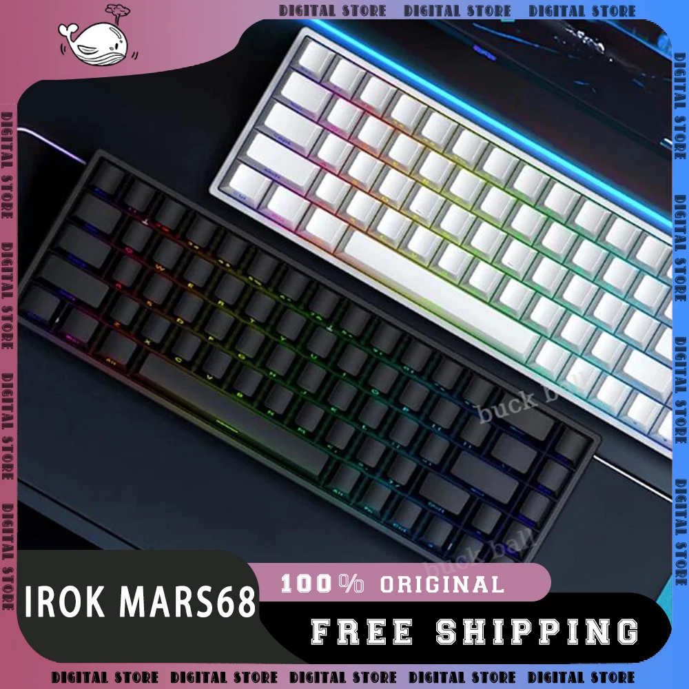 CAROTMAS IROK Mars68 Magnetic Switch Keyboard Wireless Keyboard Dual Mode Custom 8000Hz 0.01RT Gaming Keyboard PC Accessories