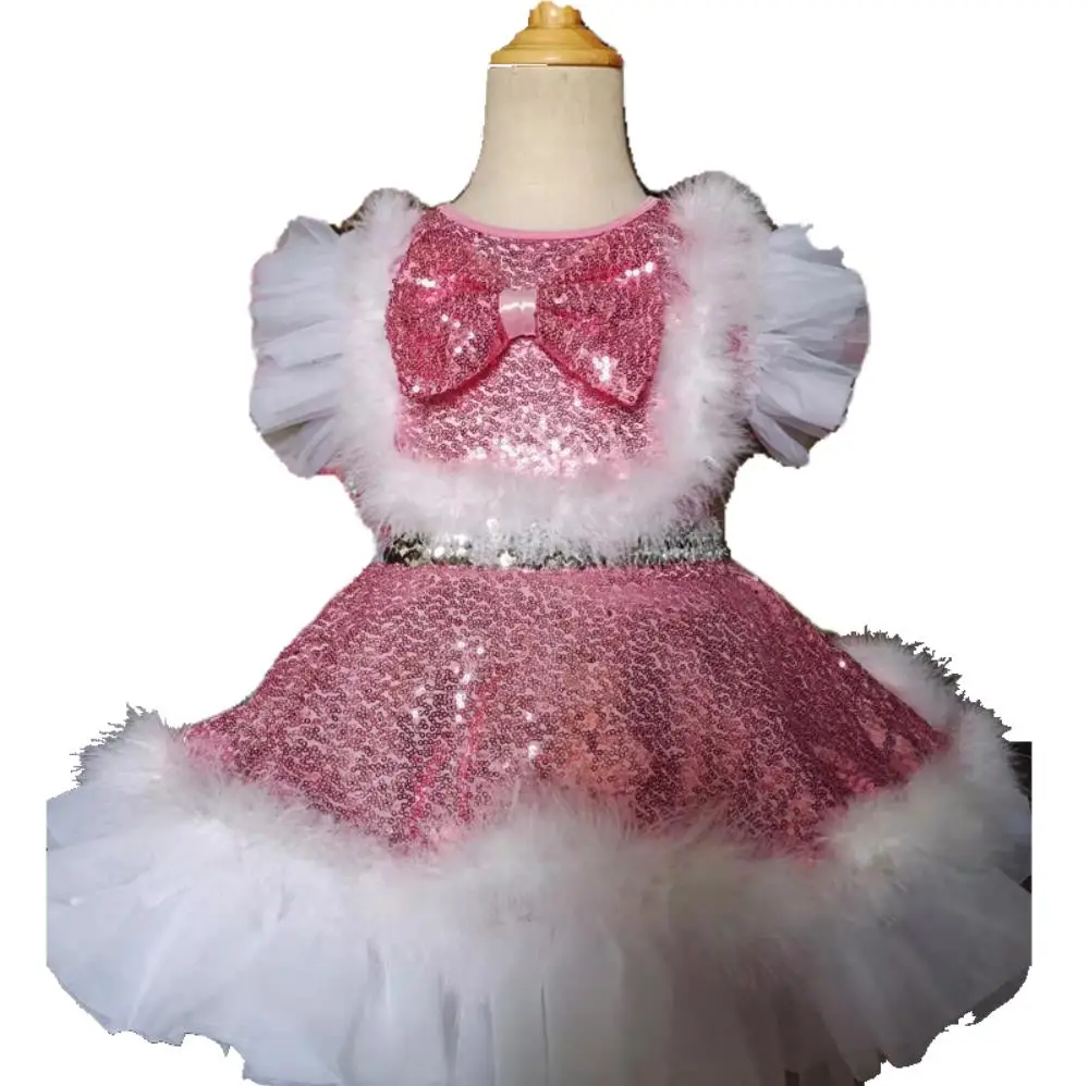 2024 moderne Kinder Tanz kostüme für Kinder Pailletten Tanz kleid für Mädchen Salsa Tanz kleid für Mädchen Tanz kleidung Party kleider