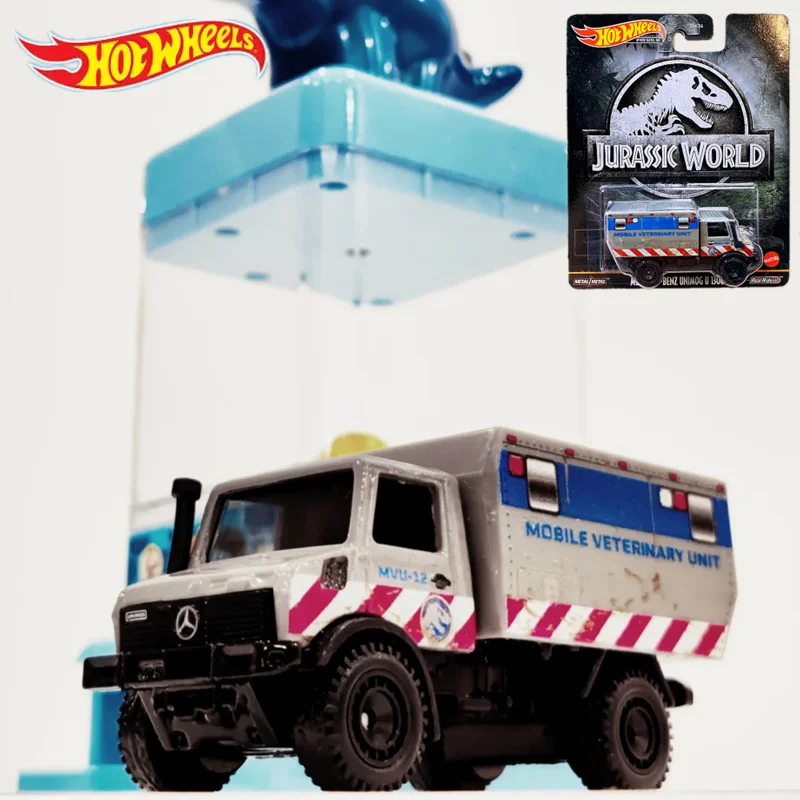 HOT WHEELS 1:64 Jurassic Mercedes-Benz Unimog U 1300L Alloy Car Model Miniature Die-cast Vehicle Children's Toy Birthday Gift