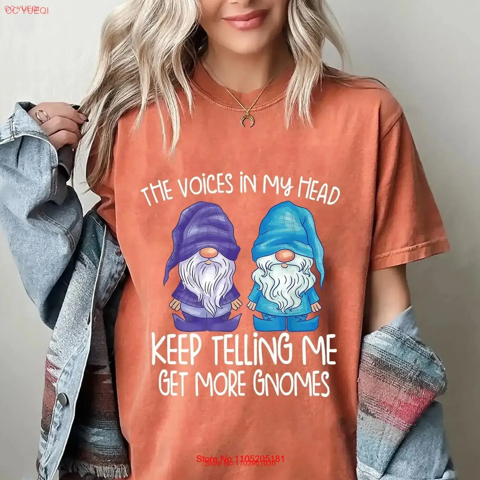 Funny Gnome T Shirt The Voices in My Head Design Perfect for Collectors and Garden Lovers vintage Washed Soft Stretched fashion