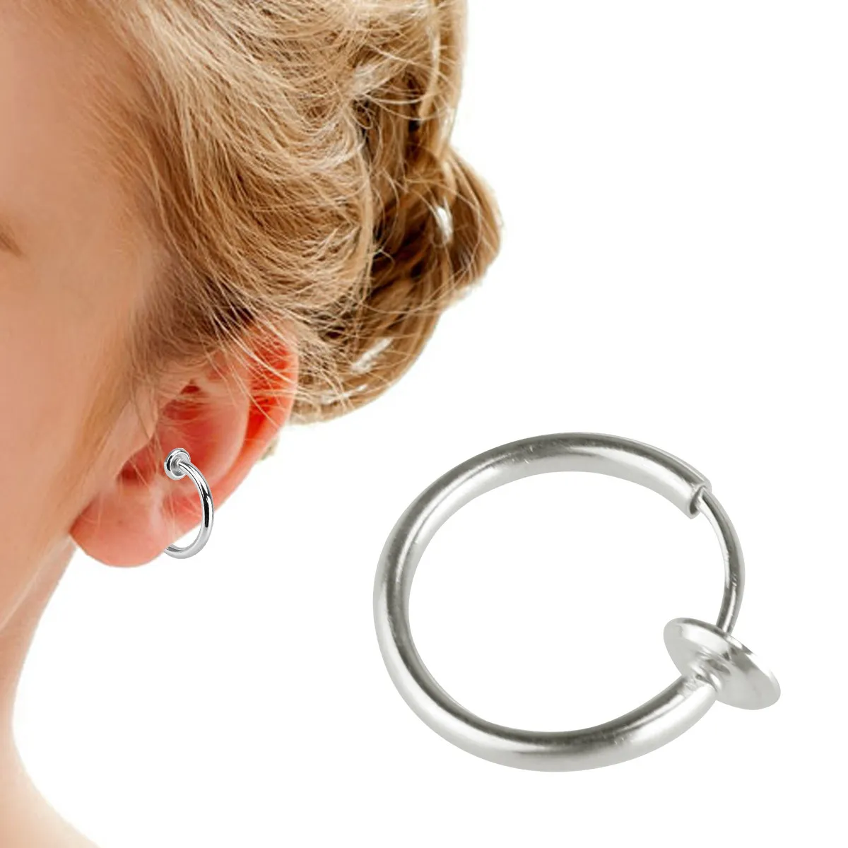 8Pcs Versatile Clip on Piercing Jewelry Set for Ear Nose Lip Belly Premium Comfortable Texture Long Wearing Fashion Piercing