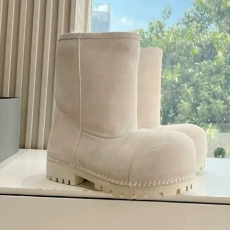 CICIYANG 2025 New Long Tube Snow Boots for Women Big Head Comfortable Winter Boot for Women\'s Thick Warm Cotton Shoes for Female