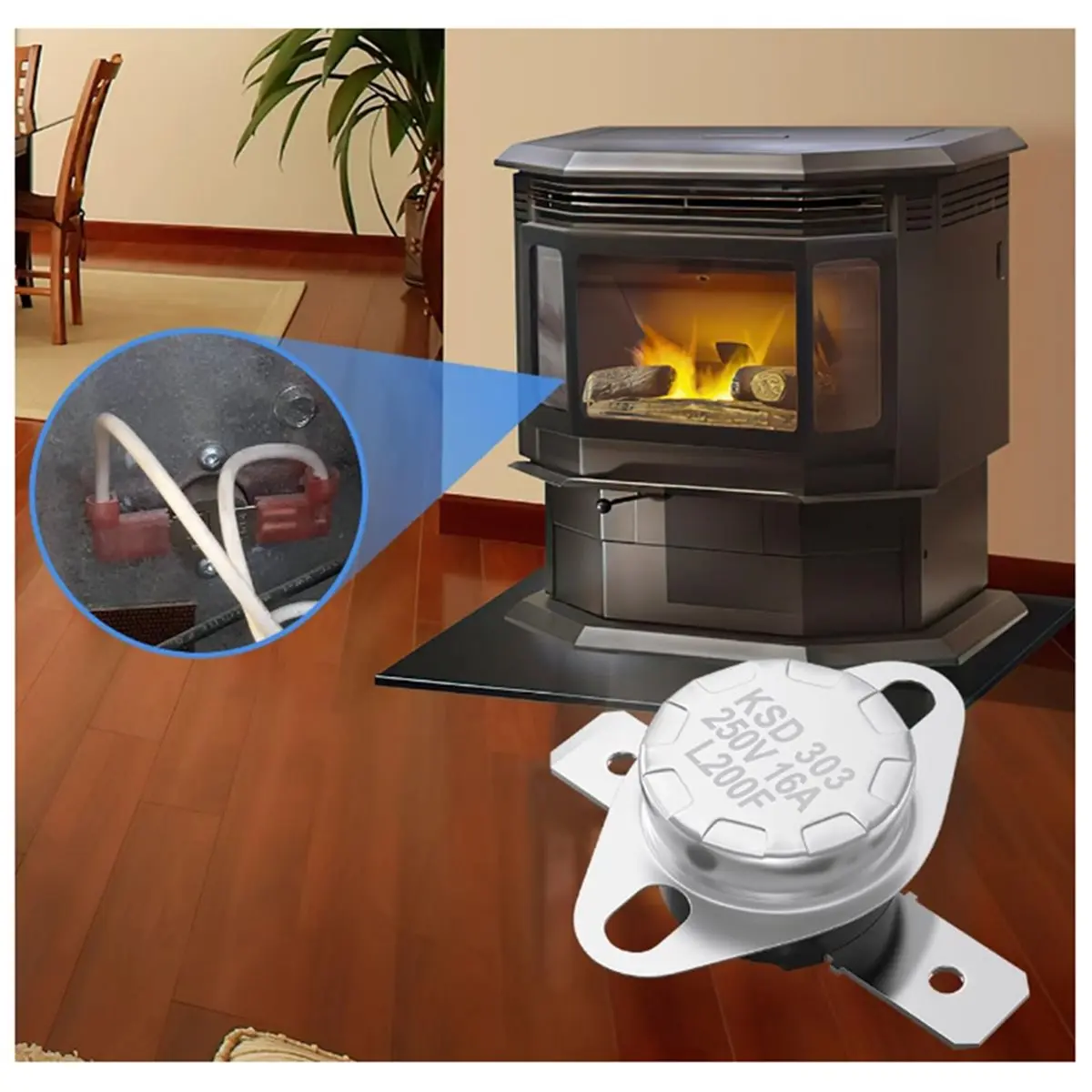A172P ~SRV230-0900 High Limit Switch for -Fire Classic Bay 1200i Pellet Stoves Snap Disc 2 Safety Sensor Thermodisc