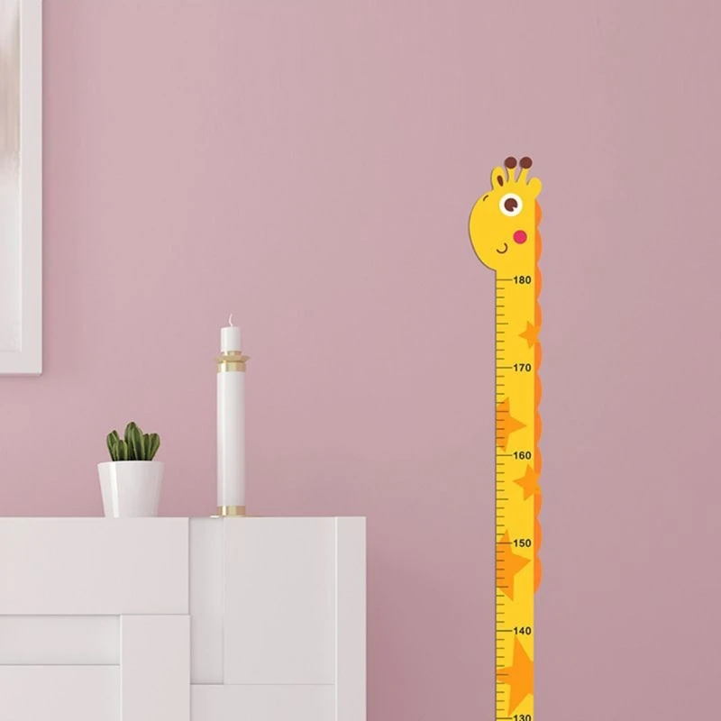 Adesivo decorativo da parete Adesivi rimovibili in PVC Carino dinosauro/giraffa decalcomania righello Dropshipping