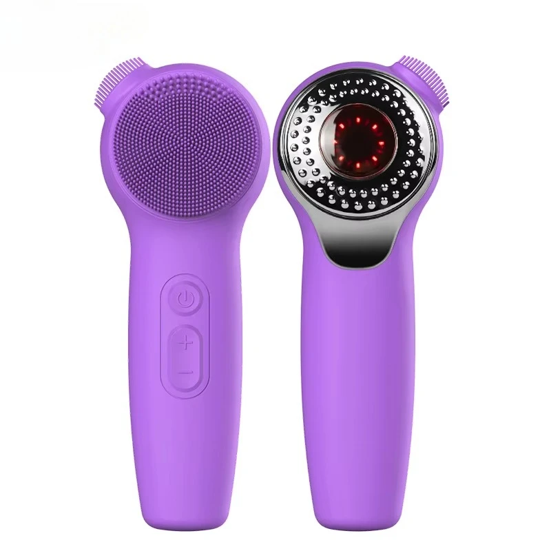 Custom Logo  Charging Silicone Facial Cleansing Brush Hot Compress Exfoliating Pore Cleaner Beauty Device