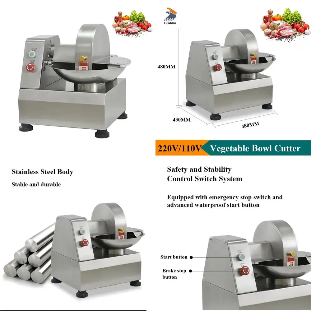

12Hot Bowl Cutter Chopper Small Vegetable Meat Bowl Cutter Machinery Vegetable Bowl Chopper Meat Grinder Mixer Commercial or