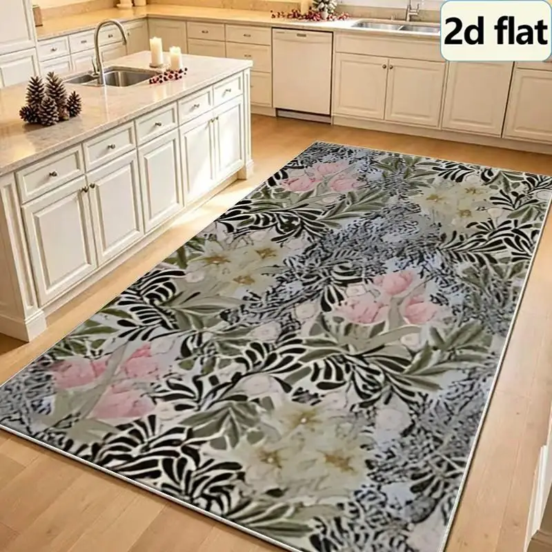 1 Piece of Vintage Floral Plant Print Carpet, Soft and Comfortable, Suitable for All Seasons, Lightweight and Easy to Maintain, Ideal for Home Decor, Living Room Decor, Bedroom Decor, Balcony Decor, Perfect for Winter and Autumn, Enhances the Interior Style.