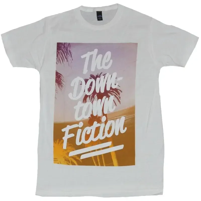 The Downtown Fiction Adult New T Shirt Written Name Over Soft Colored Palm