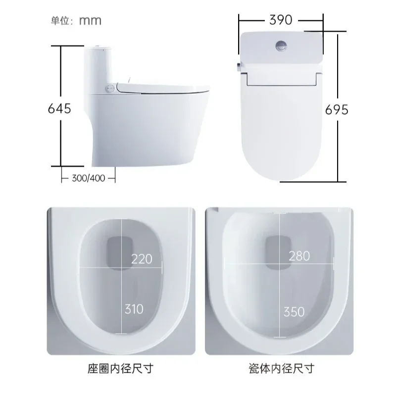 Pas de limite de pression d'eau siphon toilette domestique électrique instantanée