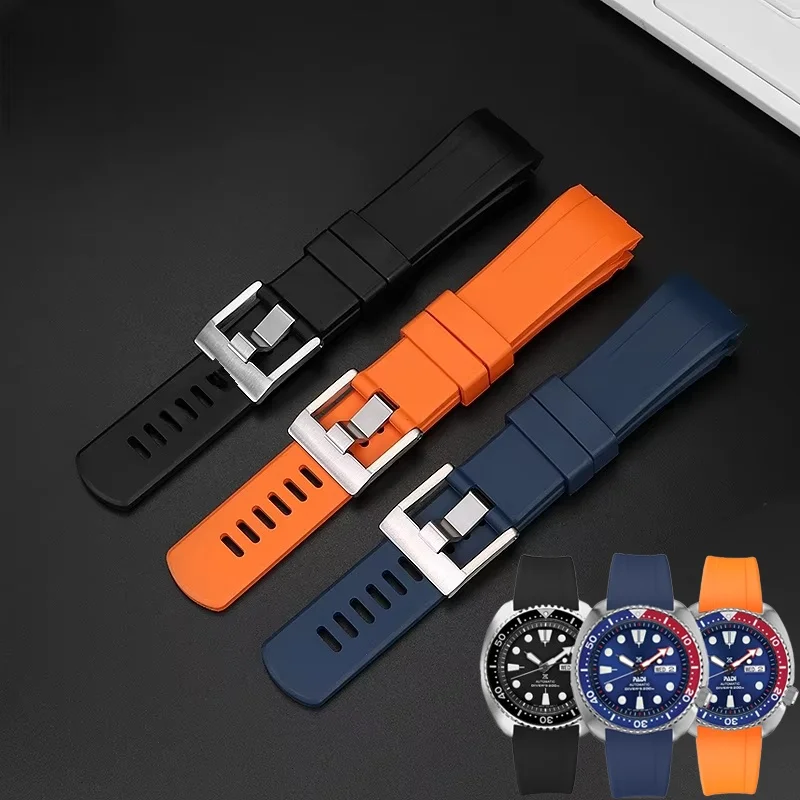 

Ремешок для часов FKM 20, 22 мм для Seiko PROSPEX PADI Abalone SRPE99K1, кольцо-кокса SRPA21J1 SRP777 SRP773 SRPC25, ремешок из фторкаучука