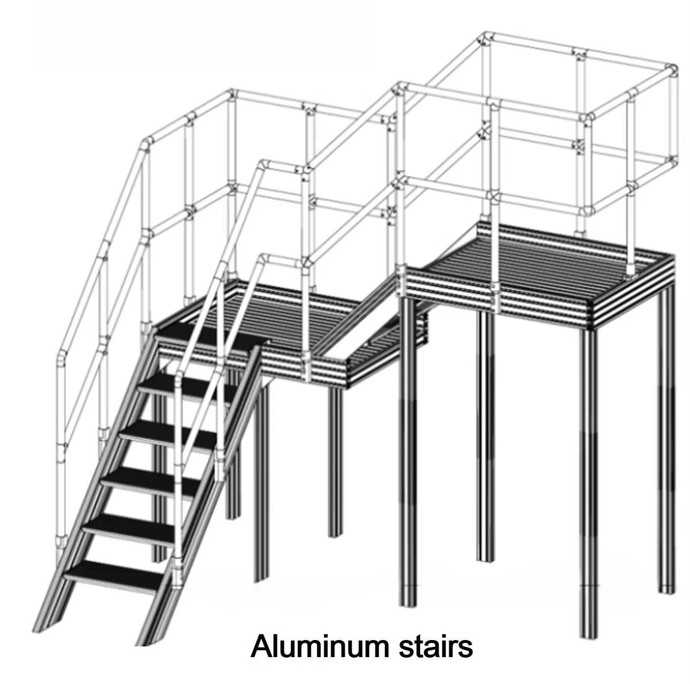 Aluminum Alloy Ladder, 150kg Load Capacity, Industrial Crosshair Staircase Movable, 1 Year Warranty, Durable and Stable