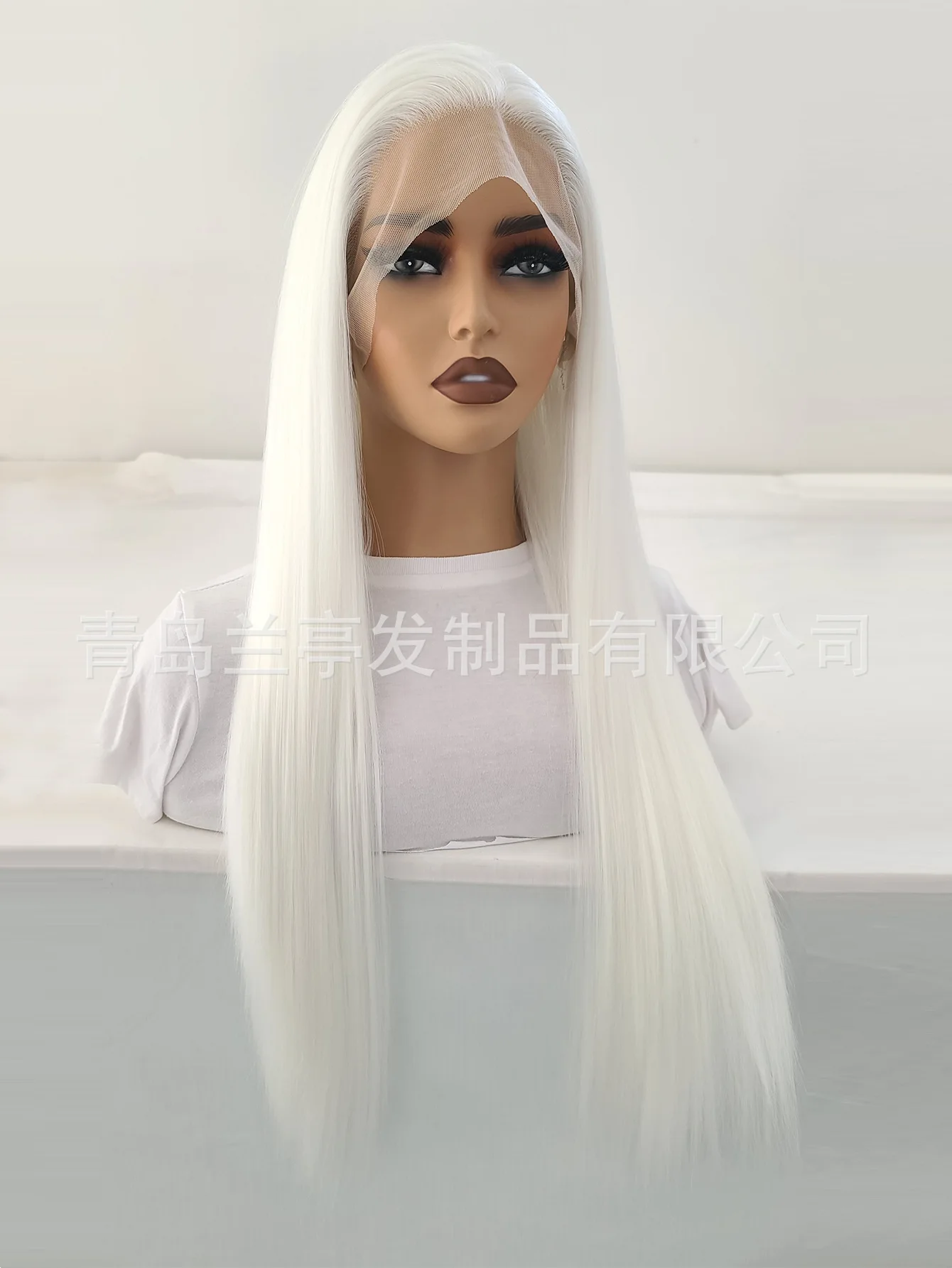 13X4 Lace Front Synthetic Long Hair Wig Heat Resistant Fiber White Cosplay Costume Full Wig for Party Daily Styling