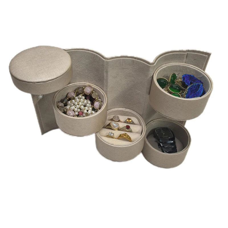 

Cylindrical Jewelry Storage Boxes Rings Earrings Necklace Wristwatch Storage Box Dust-proof Drawer Jewellery Organizers Case