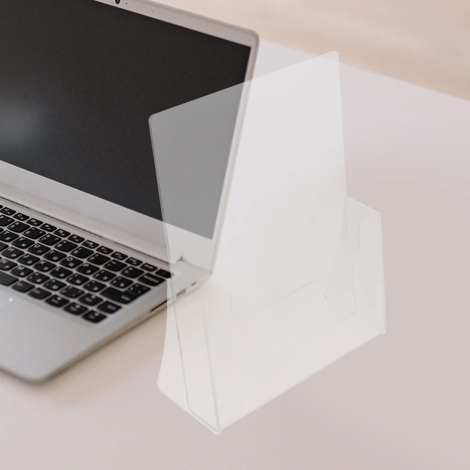 

1pc Acrylic Display Stand Transparent Modern Space Saving For Desk Tabletop Magazine Brochure Pamphlet Holder Organizer Rack