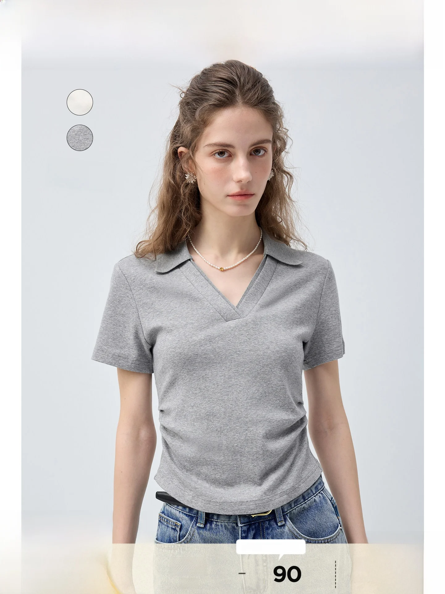 

plus Size Women's Shirt T-Shirt Waist-Cinching Slimming Short Sleeve Versatile Summer New Style Micro Plump MM Top