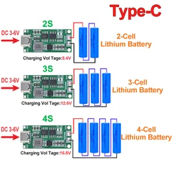 Multi-Cell 2S 3S 4S Type-C To 8.4V 12.6V 16.8V Step-Up Boost LiPo Polymer Li-Ion Charger 7.4V 11.1V 14.8V 18650 Lithium Battery