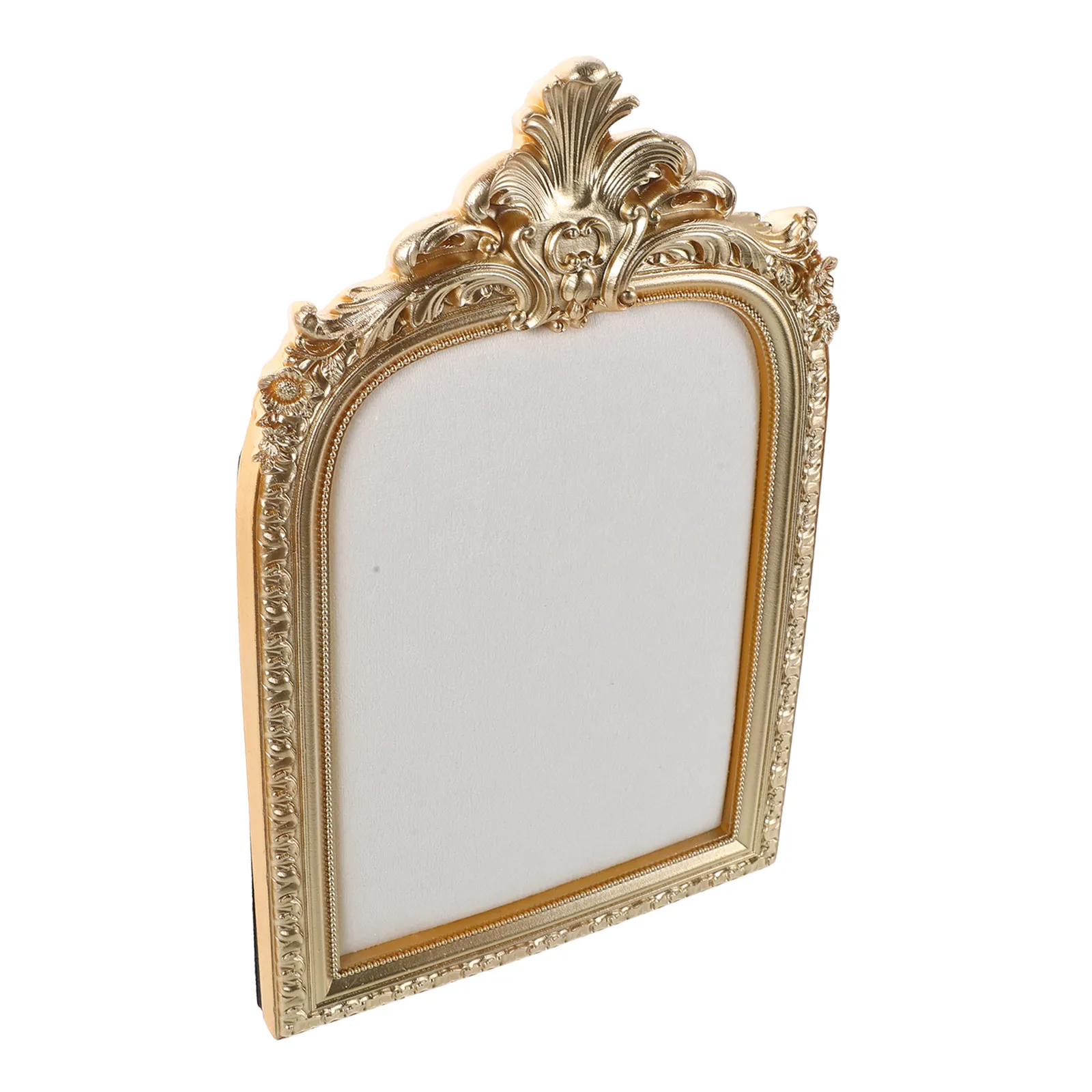 Vintage Jewelry Display Stand Photo Frame Earring Holder Necklace Organizer Protective Backrest Retro Style Bedroom Vanity