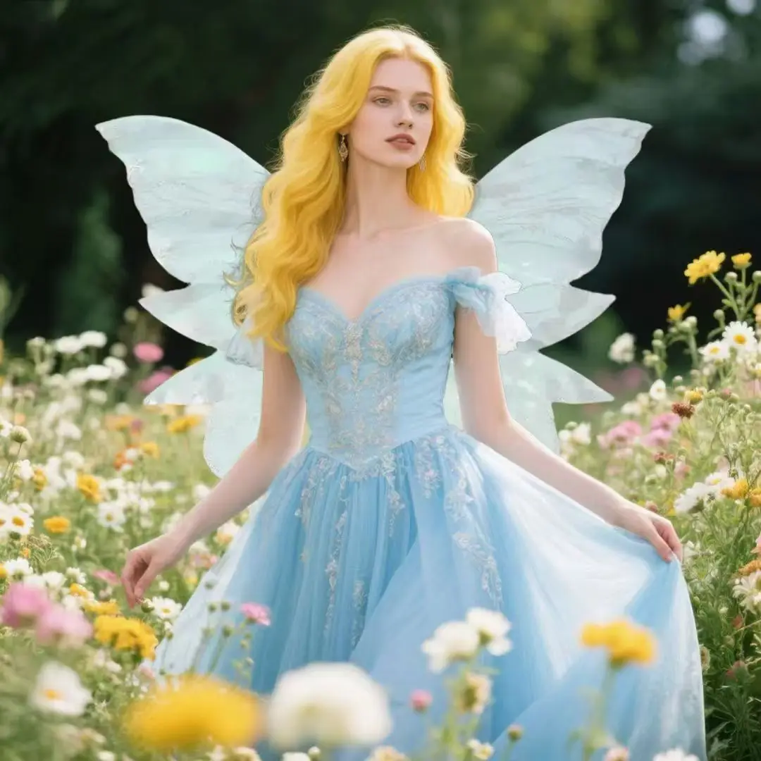 Zestaw skrzydeł wróżki dla dorosłych i dzieci - zielone skrzydła motyla z kwiatową koroną, idealne na Halloween i cosplay ‌